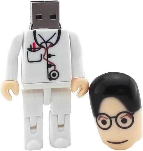 Aneew Pendrive 32GB شعر أسود رجل طبيب جراح روبوت USB محرك فلاش ذاكرة عصا U القرص in Kuwait
