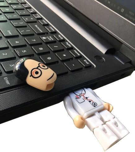 Aneew Pendrive 32GB شعر أسود رجل طبيب جراح روبوت USB محرك فلاش ذاكرة عصا U القرص in Kuwait