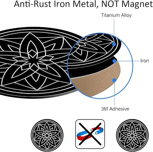كومباني GLARE لوحة معدنية للتثبيت 5 قطع، قرص معدني عالمي بديل مع لاصق قوي للهاتف الخلوي المغناطيسي حامل السيارة حامل GPS 5 دائري in Kuwait