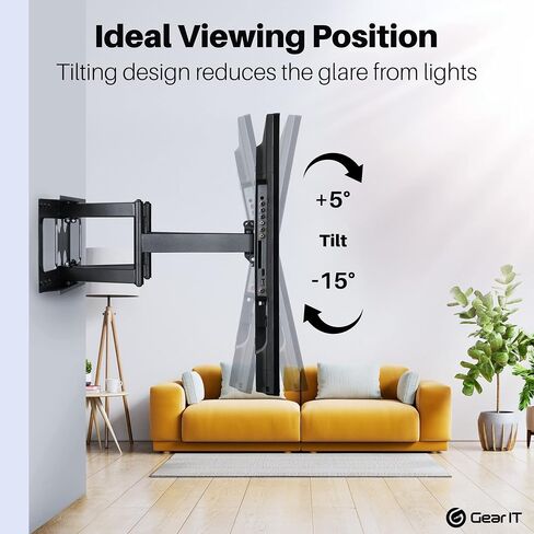 GearIT TV Wall Mount/Monitor (TVs 37 to 80 inch) Up to 132lbs - Full Motion Swivel, Tilt, Articulating Arm, Vesa 200 300 400 600 in Saudi Arabia