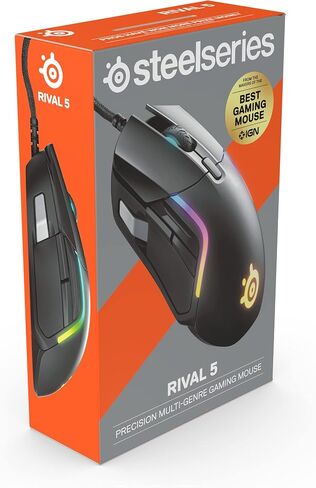 ماوس الألعاب SteelSeries Prime FPS - مستشعر بصري TrueMove Pro 18,000 CPI - 5 أزرار قابلة للبرمجة - مفاتيح بصرية مغناطيسية - إضاءة RGB بريزم الرائعة - أسود (متجدد) in Saudi Arabia