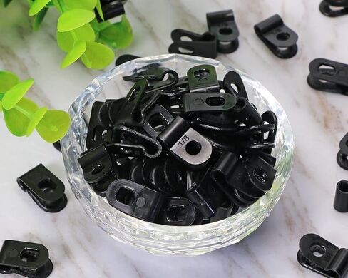 Shapenty Nylon Screw Mounting R Type Cable Clamp Fastener Plastic Wires Cord Clip Fixer Holder Organizer for 1/8Inch / 3.2mm Diameter Wire Rope Tube Management, 120PCS (White) in Saudi Arabia