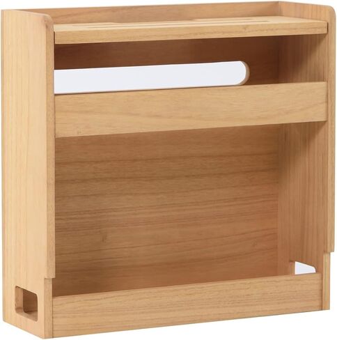 KIRIGEN Wooden WiFi Router Storage Box, 3-Tier Cable Organizer, Brown in Kuwait