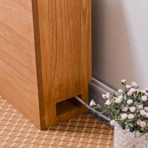 KIRIGEN Wooden WiFi Router Storage Box, 3-Tier Cable Organizer, Brown in Kuwait