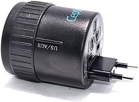 محول السفر العالمي من Ceptics، مثالي للسفر إلى أوروبا والمملكة المتحدة والصين وأستراليا وهونج كونج وإيطاليا - اشحن الهواتف المحمولة والكمبيوتر المحمول والكاميرات والمزيد in Kuwait