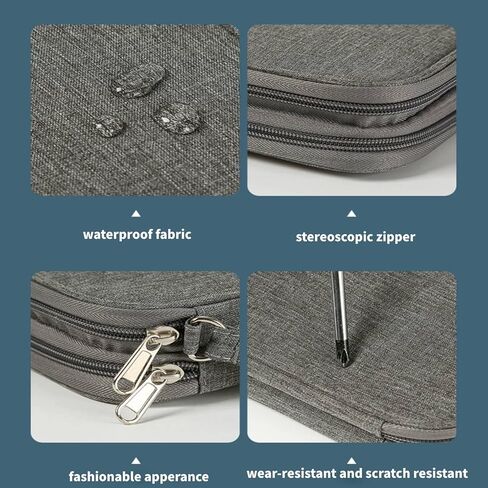 منظم إلكتروني من هوفنوغشوين، حقيبة منظم كابلات السفر للسفر الكل في واحد، حقيبة تخزين مزدوجة الطبقات، حقيبة حمل للكابل/السلك/الشاحن/الهاتف/بطاقة SD/سماعة الأذن (رمادي) in Kuwait