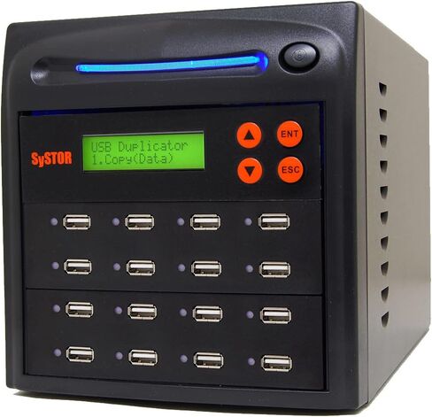 Systor 1 to 15 USB Duplicator & Sanitizer 2GB/Min - Standalone Multiple Flash Memory Copier & Storage Drive Eraser, Copy Speeds Up to 33MB/Sec (SYS-USBD-15) in Kuwait