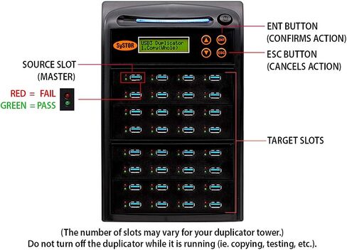 Systor 1 to 15 USB Duplicator & Sanitizer 2GB/Min - Standalone Multiple Flash Memory Copier & Storage Drive Eraser, Copy Speeds Up to 33MB/Sec (SYS-USBD-15) in Saudi Arabia