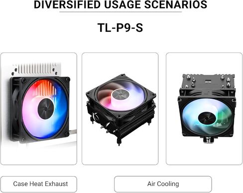 Thermalright TL-P9-S CPU Fan Computer Case ARGB Fan Quiet 4PIN PWM PC Fan, High Performance 92mm Silent Cooler Fan, 2200RPM Speed, CPU Cooling Fan(Black) in Saudi Arabia