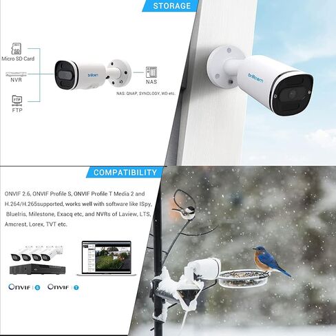 كاميرا Brillcam Ultra HD 4K للأمن في الهواء الطلق، وكاميرا Bullet PoE IP بدقة 8 ميجابكسل مع رؤية ليلية، وكاميرا عدسة 2.8 مم لأمن المنزل، والكشف الذكي عن الإنسان، وبطاقة SD صغيرة بسعة تصل إلى 256 جيجابايت، ومقاومة للماء IP67 in Kuwait