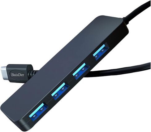 BaisDer 4 Port USB C Hub، USB C إلى USB Hub 3.0 محول متعدد المنافذ، مقسم USB من النوع C مع كابل تمديد، محور USB C صغير لأجهزة الكمبيوتر المحمول MacBook pro Notebook PC، OTG لأجهزة iPhone iPad pro Galaxy، Surface Pro in Kuwait
