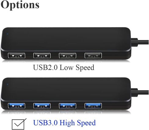 BaisDer 4 Port USB C Hub، USB C إلى USB Hub 3.0 محول متعدد المنافذ، مقسم USB من النوع C مع كابل تمديد، محور USB C صغير لأجهزة الكمبيوتر المحمول MacBook pro Notebook PC، OTG لأجهزة iPhone iPad pro Galaxy، Surface Pro in Kuwait