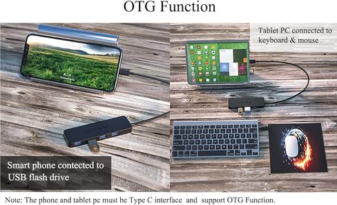 BaisDer 4 Port USB C Hub، USB C إلى USB Hub 3.0 محول متعدد المنافذ، مقسم USB من النوع C مع كابل تمديد، محور USB C صغير لأجهزة الكمبيوتر المحمول MacBook pro Notebook PC، OTG لأجهزة iPhone iPad pro Galaxy، Surface Pro in Kuwait