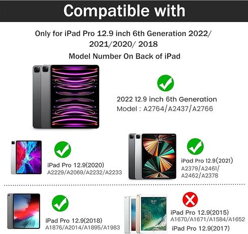 حافظة Hoidokly لجهاز iPad Pro 12.9 الجيل السادس/الخامس/الرابع/الجيل الثالث (2022/2021/2020/2018)، غطاء شفاف رفيع وحامل ثلاثي الطي ذكي مقاس 12.9 بوصة، غطاء شفاف واقٍ مع حامل قلم رصاص للنوم/الاستيقاظ التلقائي، وردي in Kuwait