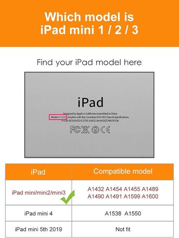 حافظة DTTO iPad Mini 1 2 3، حافظة جلدية فاخرة قابلة للطي مع رؤية متعددة الزوايا ووظيفة النوم التلقائي، جيب أمامي لجهاز Apple iPad Mini 1/Mini 2/Mini 3 - بني in Kuwait