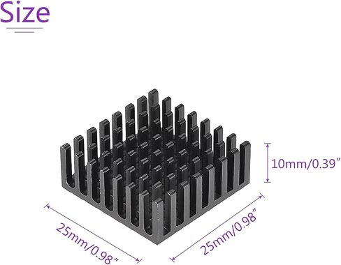 DMiotech 4 Pack 10x25x25mm سبائك الألومنيوم المبرد مبرد إلكتروني مع معجون حراري لرقاقة MOS وIC in Saudi Arabia