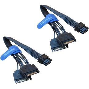 COMeap (2-Pack 8 Pin (6+2) PCIe to Dual SATA Adapter GPU Cable 9-inch (23cm)
