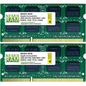 NEMIX RAM 32GB Kit (4x8GB Upgrade) DDR3-1600 SODIMM PC3-12800 لأجهزة Apple MacBook Pro منتصف 2012 / iMac أواخر 2012 / iMac 2013، أواخر 2014، منتصف 2015، Mac Mini أواخر 2012 in Saudi Arabia