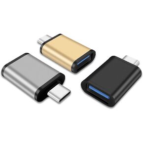 محول USB أنثى إلى USB C ذكر - 3 حزم 3.0 موصل شاحن USB من النوع C متوافق مع iPhone 15/15 Pro/15 Pro Max/15 Plus iPad Air Samsung Galaxy Google Pixel شحن نقل البيانات in Kuwait