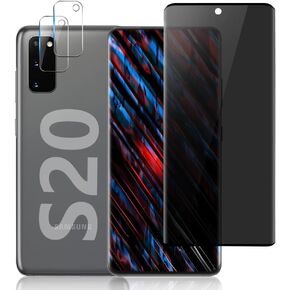 LETANG [1+2Pack] واقي شاشة للخصوصية لهاتف Galaxy S20 5G مع واقي للكاميرا، مضاد للتجسس، صلابة 9H، خالي من الفقاعات، واقي شاشة من الزجاج المقوى بتغطية كاملة ثلاثية الأبعاد لهاتف Samsung Galaxy S20 (6.2 بوصة) in Kuwait