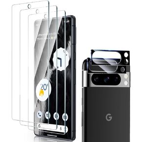[عبوة من 3+2] لواقي شاشة Pixel 8 Pro وواقي الكاميرا، زجاج مقوى عالي الدقة 9H مقاوم للخدش، فتح بصمات الأصابع، تغطية كاملة، خالي من الفقاعات لهاتف Google Pixel 8 Pro، صديق للحافظة in Kuwait