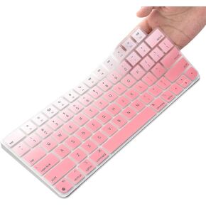 MasiBloom غطاء لوحة المفاتيح السيليكون لـ 24 بوصة iMac Magic Keyboard M3 Chip 2023 تم إصداره مع معرف اللمس A2449 ومع مفتاح القفل A2450 ومفاتيح بصمات الأصابع وتسجيل الدخول في ملحقات Portector (وردي) in Kuwait