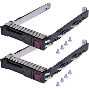 مجموعة من 2، 2.5 SFF SAS SATA HDD SSD علبة حامل القرص الصلب لـ 2.5 بوصة HP Proliant Gen8 G8 Gen9 G9 651687-001 651699-001 DL560 DL388 DL385 DL380p DL360p DL180 DL160 ML310 ML110 ML350 SL250S SL230S in Kuwait