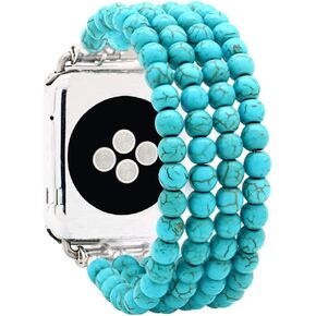 سوار KAI العلوي المطرز متوافق مع iWatch Band 38 مم/40 مم/41 مم/42 مم/44 مم/45 مم/49 مم للنساء، حزام مطاطي بديل مرن مطرز بالأحجار الطبيعية لساعة Apple Ultra SE Series 9 8 7 6 5 4 3 2 1 in Kuwait