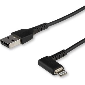 StarTech 3.3ft/1m Angled USB-A to Lightning Cable, Black (RUSBLTMM1MBR) in Kuwait