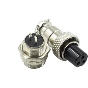 3 Pin Metal Male Female Panel Connector 12mm GX12-3P Silver Aviation Plug - (2 Sets) in Kuwait