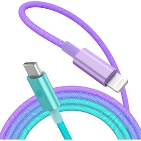 كابل UMETRAVEL USB C إلى Lightning، معتمد من MFi بطول 3.3 أقدام، شحن سريع، لهاتف iPhone 14 Plus 14 14 Pro Max 13 13 Pro 12 11 X XS XR (متعدد الألوان، ملون)