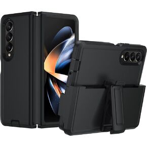 تصميم TDTOK لهاتف Samsung Galaxy Z Fold 4 حافظة حافظة، حافظة رفيعة متينة مقاومة للصدمات Z Fold 4 مع مسند بمشبك حزام دوار وحافظة حماية من الدرجة العسكرية لهاتف Galaxy Z Fold 4 مع مشبك حزام in Kuwait