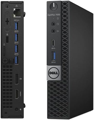 جهاز كمبيوتر سطح المكتب Dell Optiplex 7050 Micro، Intel Core i7-6700T، ذاكرة الوصول العشوائي 32 جيجابايت، 1 تيرابايت SSD، WiFi، Win10Pro (متجدد) in Kuwait