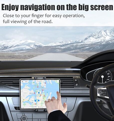 حامل تابلت بفتحة سي دي من تشارشيندو للسيارة مع دوران 360 درجة، حامل 2 في 1 عالمي مضاد للاهتزاز متوافق مع ايباد برو 9.7 11 12.9 / اير / ميني جي بي اس والهواتف الذكية وغيرها من الاجهزة 4-13 انش in Kuwait