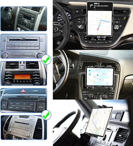 حامل تابلت بفتحة سي دي من تشارشيندو للسيارة مع دوران 360 درجة، حامل 2 في 1 عالمي مضاد للاهتزاز متوافق مع ايباد برو 9.7 11 12.9 / اير / ميني جي بي اس والهواتف الذكية وغيرها من الاجهزة 4-13 انش in Kuwait