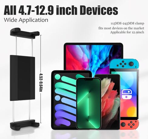 حامل تابلت بفتحة سي دي من تشارشيندو للسيارة مع دوران 360 درجة، حامل 2 في 1 عالمي مضاد للاهتزاز متوافق مع ايباد برو 9.7 11 12.9 / اير / ميني جي بي اس والهواتف الذكية وغيرها من الاجهزة 4-13 انش in Kuwait