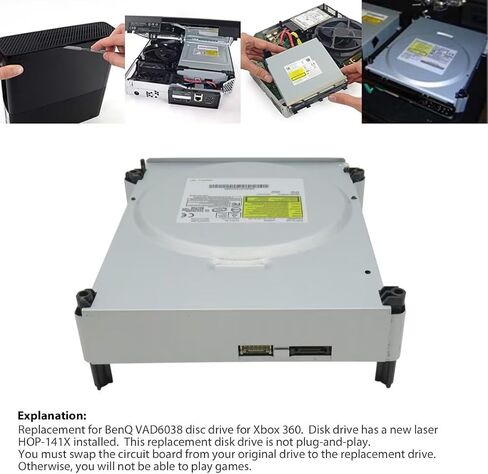 محرك أقراص DVD Gxcdizx لجهاز Microsoft Xbox 360 (بينكيو، VAD6038) in Kuwait