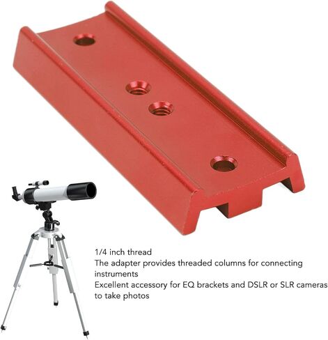 Diydeg 108mm 4in Aluminum Dovetail Plate for for Equatorial Telescope Theodolite Tripod Astrophotography, 1/4in Tripod Mount Baseplate Metal Dovetail Mounting Plate (Black) in Kuwait