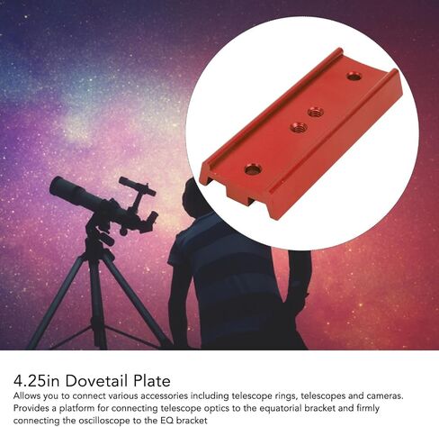 Diydeg 108mm 4in Aluminum Dovetail Plate for for Equatorial Telescope Theodolite Tripod Astrophotography, 1/4in Tripod Mount Baseplate Metal Dovetail Mounting Plate (Black) in Kuwait