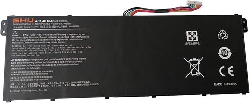 بطارية GHU جديدة AC14B18J متوافقة مع Acer Aspire E3-111 E3-112 E3-112M ES1-511 ES1-512 V3-111 V5-122 V5-132 بديلة لجهاز Chromebook 11 CB3-111 13 CB5-311 15 C910 [11.4V 36Wh AC14B18J ] in Saudi Arabia