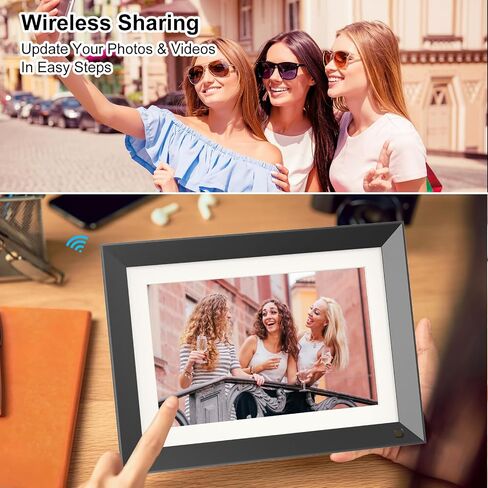 Digital Photo Frame 10.1 Inch Digital Picture Frame - Dual-WiFi Smart Photo Frame, 32GB, Full Functions, Easily Share Photos Videos via App Email, Unlimited Cloud Storage, Gift for Family & Friends in Saudi Arabia