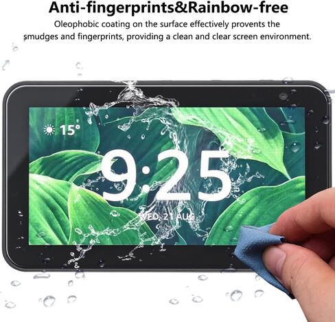 Warmyee [2 Pack] Screen Protector for Echo Show 5 (2nd Gen and 1st Gen),Tempered Glass Screen Film Guard for Echo Show 5 (2021/2019) in Kuwait