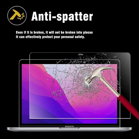 واقي شاشة من الزجاج المقسى 9H لجهاز MacBook Pro 13 الجديد 2022-2016 موديل A2338 M2/M1 A2289 A2251 A2159 A1706 A1708 |MacBook Air 13 2020-2018 موديل A2179 A1932، واقي شاشة زجاجي مضاد للانفجار in Kuwait