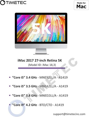 Timetec 32GB KIT (4x8GB) Compatible for Apple 2017 iMac (27-inch w/Retina 5K Display) DDR4 2400MHz PC4-19200 1Rx8 CL17 1.2V Non-ECC Non-Parity Unbuffered SODIMM Memory MAC RAM Upgrade for iMac 18,3 in Kuwait