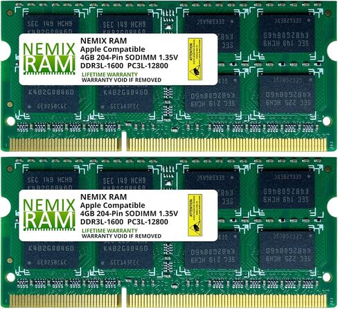 NEMIX RAM 32GB (4X8GB) DDR3 1600MHz PC3-12800 2Rx8 1.35V 204-PIN Non-ECC SODIMM Laptop Memory KIT Compatible with Apple MacBook Pro, iMac, Mac mini in Saudi Arabia