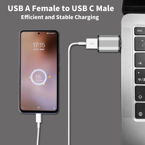 محول USB أنثى إلى USB C ذكر - 3 حزم 3.0 موصل شاحن USB من النوع C متوافق مع iPhone 15/15 Pro/15 Pro Max/15 Plus iPad Air Samsung Galaxy Google Pixel شحن نقل البيانات in Kuwait