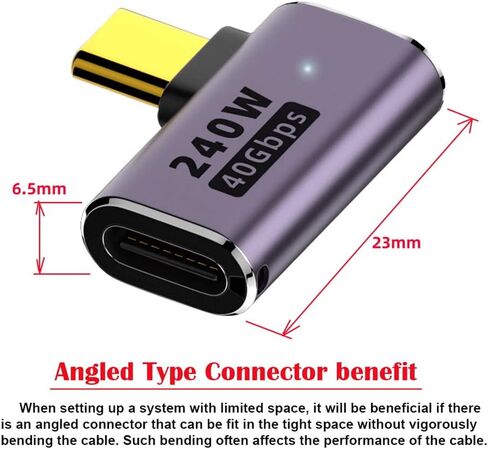 NFHK USB4 نوع C أنثى إلى أنثى 240 واط قوة 40 جيجابت في الثانية بيانات 8K محول موسع الفيديو للهاتف NS والكمبيوتر المحمول in Saudi Arabia
