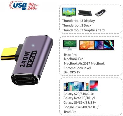 NFHK USB4 نوع C أنثى إلى أنثى 240 واط قوة 40 جيجابت في الثانية بيانات 8K محول موسع الفيديو للهاتف NS والكمبيوتر المحمول in Saudi Arabia