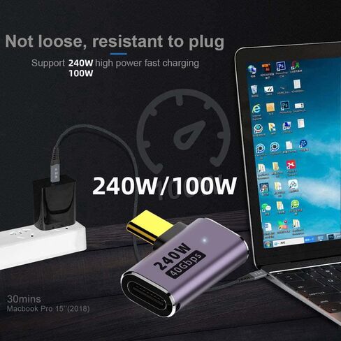 NFHK USB4 نوع C أنثى إلى أنثى 240 واط قوة 40 جيجابت في الثانية بيانات 8K محول موسع الفيديو للهاتف NS والكمبيوتر المحمول in Saudi Arabia