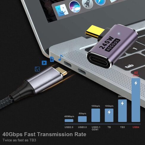 NFHK USB4 نوع C أنثى إلى أنثى 240 واط قوة 40 جيجابت في الثانية بيانات 8K محول موسع الفيديو للهاتف NS والكمبيوتر المحمول in Saudi Arabia